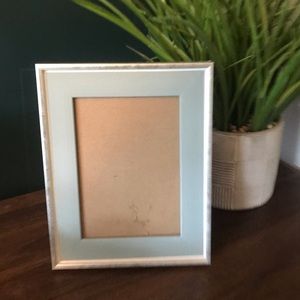 Picture frame Blue and Silver with metal trim